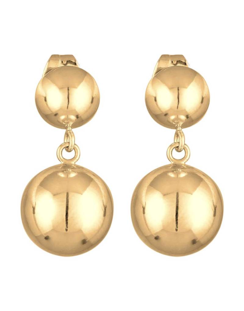 Elli - Modische, geometrische Damen-Ohrringe in Goldoptik mit Kugel-Anhänger-Goldfarben von Elli