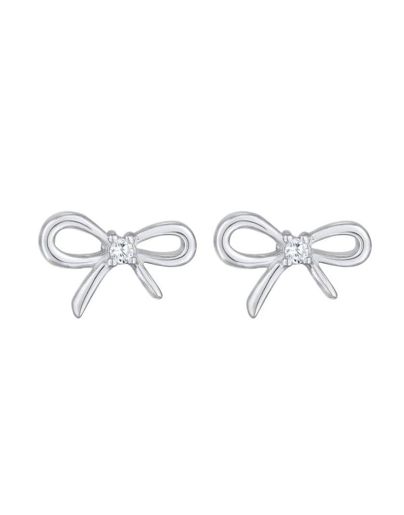 Elli - Modischer Damen-Ohrstecker in Silberoptik aus 925er Sterlingsilber mit Schleifenmotiv mit Zirkonia von Elli