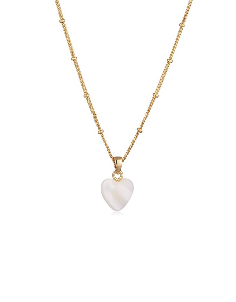 Elli Necklace herz muschel anhänger weiß silberfarben in gold von Elli