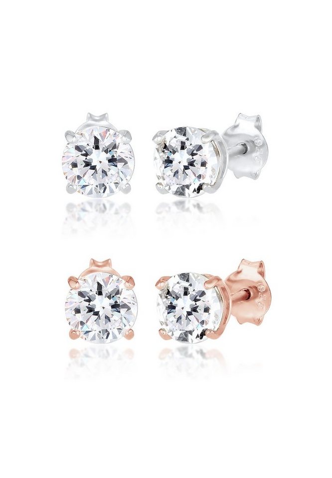 Elli Ohrring-Set Ohrstecker Glas Kristalle 2er Set 925 Sterling Silber von Elli