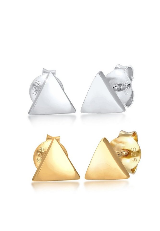 Elli Ohrring-Set 2er Set Dreieck Geo Bicolor Minimal 925 Silber, Dreieck Elli Ohrring-Set 2er Set Dreieck Geo Bicolor Minimal 925 Silber, Dreieck von Elli