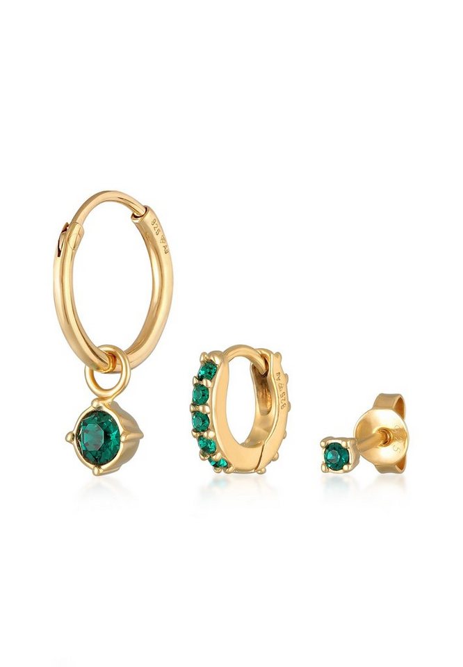 Elli Ohrring-Set Kristall Stecker Creole Set 925 Silber von Elli