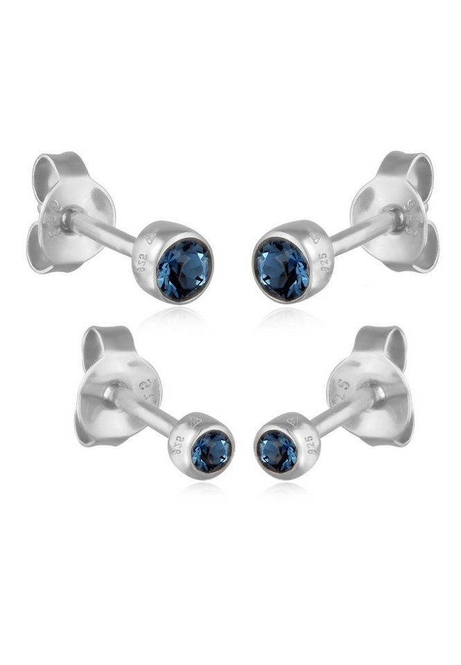 Elli Ohrring-Set Ohrstecker Set Weiß 925 Sterling Silber, mit Kristallen von Swarovski® von Elli