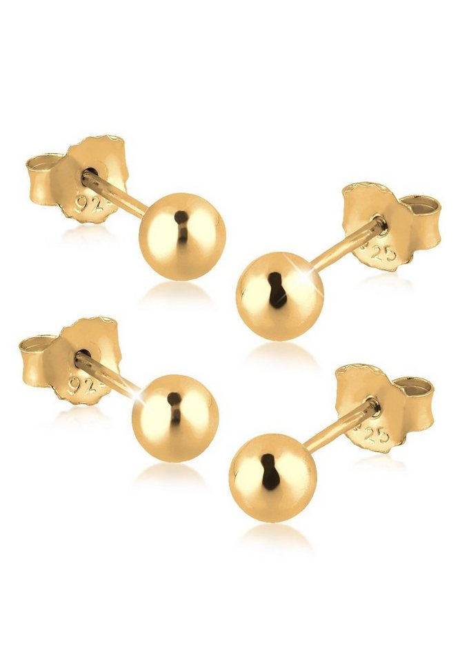 Elli Ohrring-Set Kugeln Basic Set Geo Filigran 925 Silber vergoldet von Elli