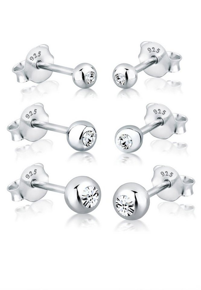Elli Ohrring-Set Set Weiß 925 Sterling Silber, mit Kristallen von Swarovski® von Elli