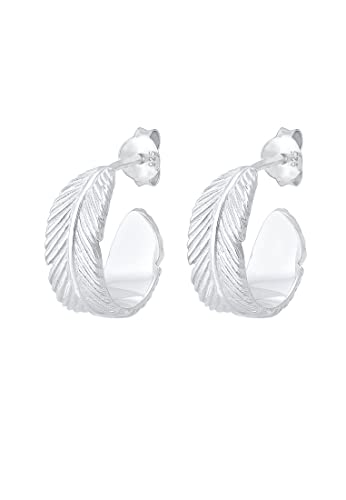 Elli Ohrringe Creole Damen Feder Festival Trend in 925 Sterling Silber von Elli