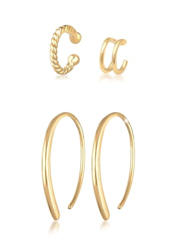 Elli Ohrringe Creolen Earcuff Set Basic Blogger Trend 925 Silber von Elli