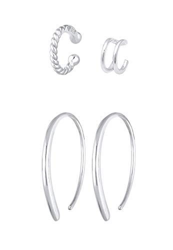 Elli Ohrringe Creolen Earcuff Set Basic Blogger Trend 925 Silber von Elli