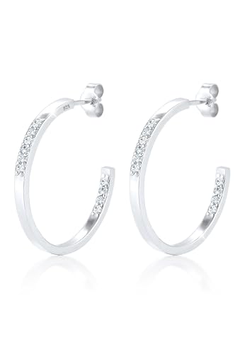 Elli Ohrringe Damen Creolen Zart mit Kristalle in 925 Sterling Silber von Elli