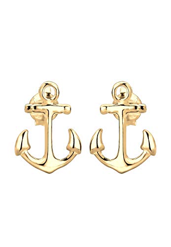 Elli Ohrringe Damen Anker Maritim Sailor Filigran in 925 Sterling Silber vergoldet von Elli