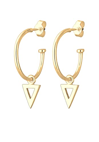 Elli Ohrringe Damen Creole Anhänger Trend in 925 Sterling Silber vergoldet von Elli