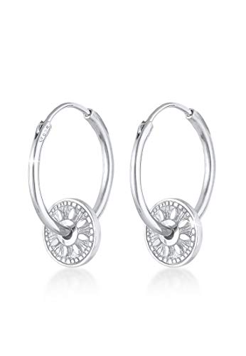 Elli Ohrringe Damen Creolen Einhänger Coin Sonne Antik in 925 Sterling Silber Elli Ohrringe Damen Creolen Einhänger Coin Sonne Antik in 925 Sterling Silber von Elli
