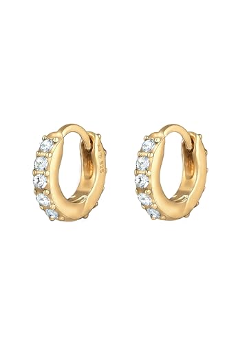 Elli Ohrringe Damen Creolen Elegant Mini Funkelnd mit Kristallen in 925 Sterling Silber von Elli