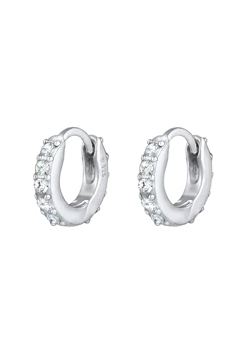 Elli Ohrringe Damen Creolen Elegant Mini Funkelnd mit Kristallen in 925 Sterling Silber von Elli