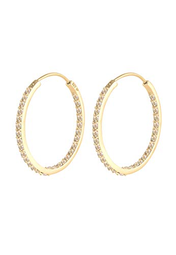 Elli Ohrringe Damen Creolen Funkelnd mit Kristallen in 925 Sterling Silber Vergoldet Elli Ohrringe Damen Creolen Funkelnd mit Kristallen in 925 Sterling Silber Vergoldet von Elli
