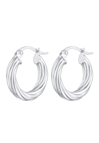 Elli Ohrringe Damen Creolen Gedreht Design in 925 Sterling Silber von Elli