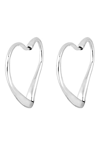 Elli Damen Ohrringe Creolen Herz 925 Sterling Silber 306141411 von Elli