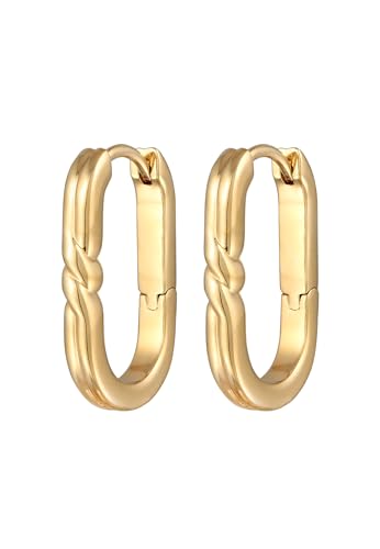 Elli Ohrringe Damen Creolen Oval Basic Goldfarben von Elli
