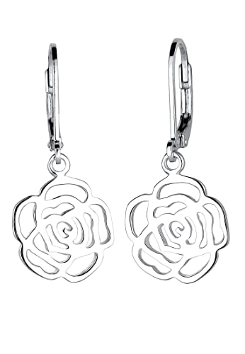Elli Ohrringe Damen Cut-Out Rose in 925 Sterling Silber von Elli