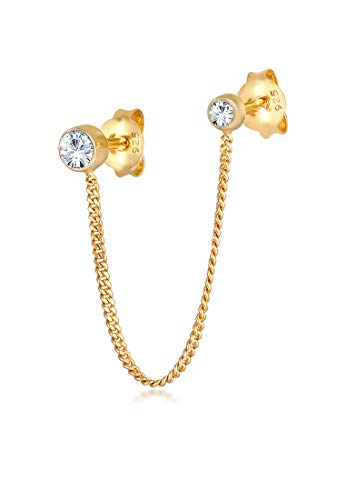Elli Ohrringe Damen Doppel Ohrstecker Trend Blogger mit Kristallen in 925 Sterling Silber von Elli