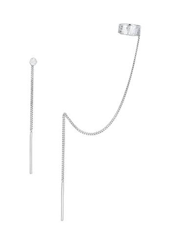 Elli Ohrringe Damen Earcuff Kette Durchzieher Plättchen in 925 Sterling Silber von Elli
