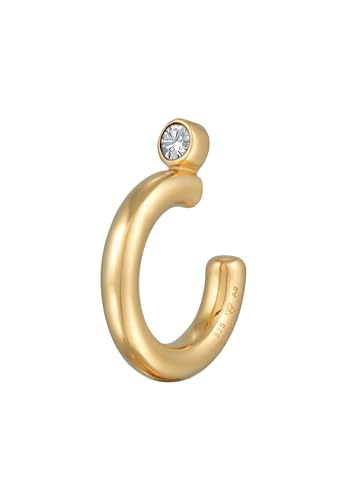 Elli Ohrringe Damen Earcuff Solitär Basic mit Kristall in 925 Sterling Silber Vergoldet von Elli