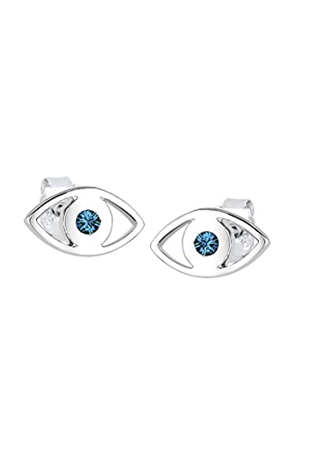 Elli Ohrringe Damen Evil Eye Auge Nazar mit Kristalle in 925 Sterling Silber von Elli