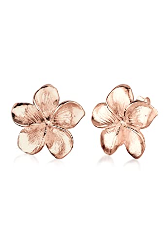 Elli Ohrringe Damen Frangipani Blüten Stecker in 925 Sterling Silber rosé vergoldet von Elli