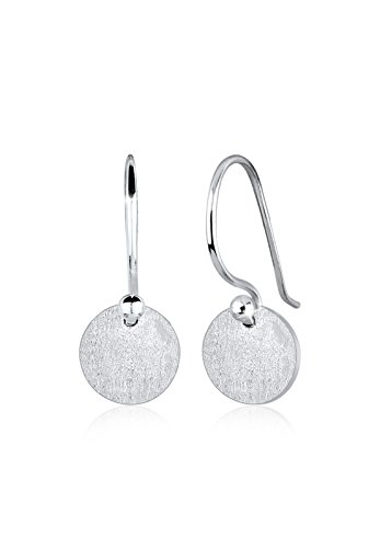 Elli Ohrringe Damen Ohrhänger Geo Plättchen Minimal Trend Matt in 925 Sterling Silber von Elli