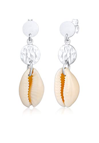 Elli Ohrringe Damen Hänger Kauri Muschel Meer Plättchen in 925 Sterling Silber von Elli