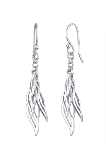 Elli Damen Schmuck Ohrringe Ohrhänger Blätter Boho Hippie Festival Pflanze Blatt Filigran Silber 925 von Elli