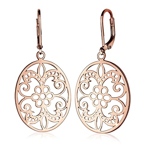 Elli Ohrringe Damen Ornament Floral Verspielt in 925 Sterling Silber Rosévergoldet Elli Ohrringe Damen Ornament Floral Verspielt in 925 Sterling Silber Rosévergoldet von Elli
