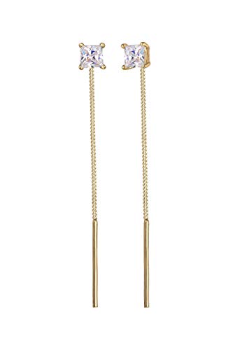 Elli Ohrringe Damen Ohrhänger Stab Geo Minimal Pull-Through mit Zirkonia Kristall in 925 Sterling Silber von Elli
