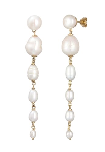 Elli Ohrringe Damen Ohrstecker Elegant mit Süßwasserzuchtperlen in 925 Sterling Silber vergoldet von Elli