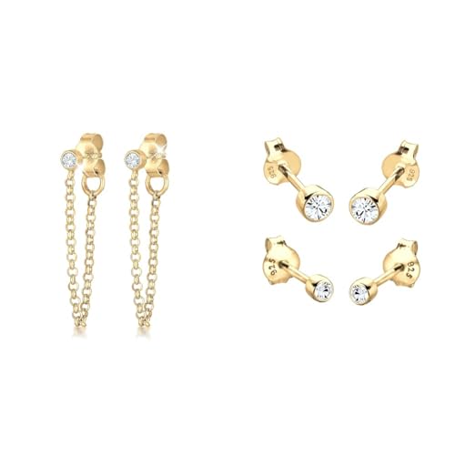 Elli Ohrringe Damen Ohrstecker Kette Trend Geo mit Kristall in 925 Sterling Silber & Ohrringe Damen Ohrstecker 2er Set Basic mit Kristall in 925 Sterling Silber Elli Ohrringe Damen Ohrstecker Kette Trend Geo mit Kristall in 925 Sterling Silber & Ohrringe Damen Ohrstecker 2er Set Basic mit Kristall in 925 Sterling Silber von Elli