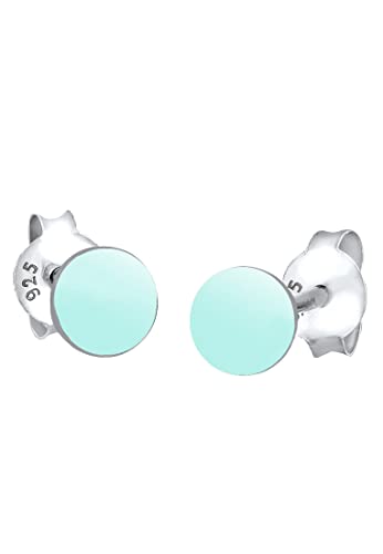 Elli Ohrringe Damen Kreis Basic Rund im Geo Look mit Emaille in 925 Sterling Silber von Elli