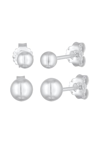 Elli Ohrringe Damen Ohrstecker Kugel Basic 2er Set in 925 Sterling Silber von Elli