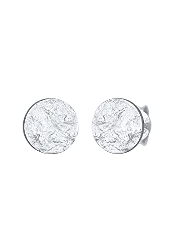 Elli Ohrringe Damen Ohrstecker Plättchen Gehämmert Antik Trend in 925 Sterling Silber von Elli