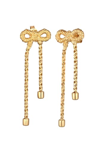 Elli Ohrringe Damen Ohrstecker Schleife Kettenoptik in 925 Sterling Silber von Elli