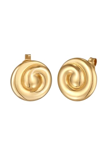 Elli Ohrringe Damen Ohrstecker Spirale Rund Kreis in 925 Sterling Silber vergoldet von Elli