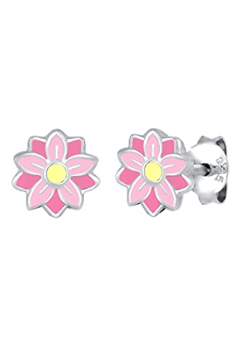 Elli Ohrringe Kinder Blume Pastell Emaille 925 Sterling Silber von Elli