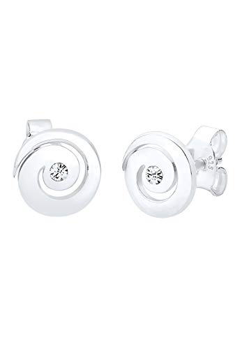 Elli Ohrringe Damen Ohrstecker Spirale basic modern mit Kristallen in 925 Sterling Silber von Elli