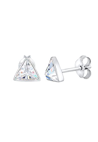 Elli Ohrringe Damen Ohrstecker Dreieck Motiv Schlicht mit Zirkonia Kristallen in 925 Sterling Silber von Elli
