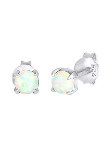 Elli Ohrringe Damen Ohrstecker Filigran Trend mit synthetischem Opal in 925 Sterling Silber von Elli