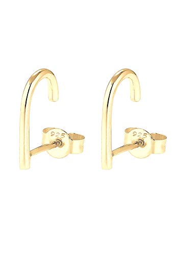 Elli Ohrringe Damen Suspender im Geo Minimal Look in 925 Sterling Silber vergoldet von Elli