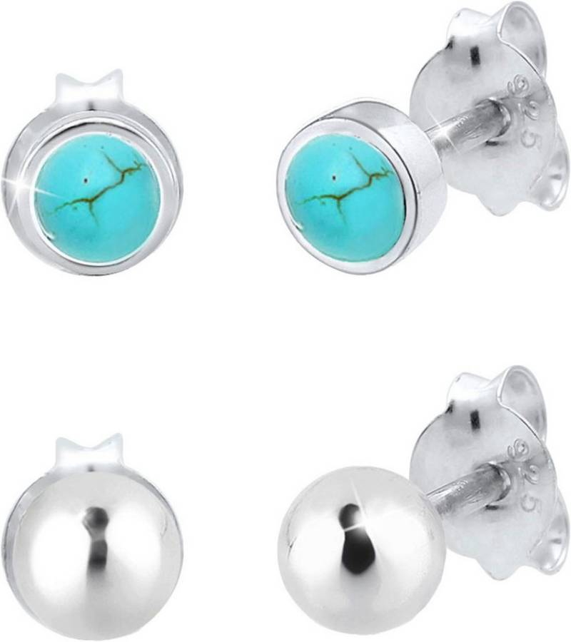 Elli Ohrstecker-Set Schmuck Geschenk Silber 925 Ohrringe (Set, 4-tlg), mit Howlith von Elli