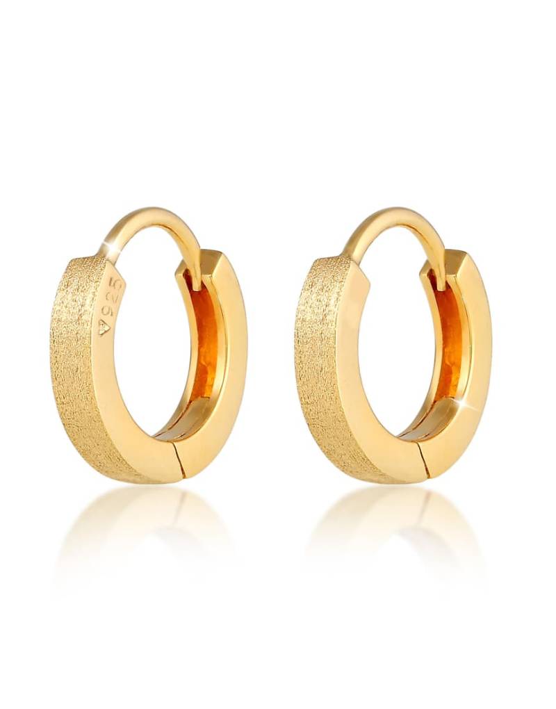 Elli - Ovale goldfarbene Damen-Creolen aus 925er Sterlingsilber in zeitlosem, geometrischem Design mit Umschlagverschluss von Elli