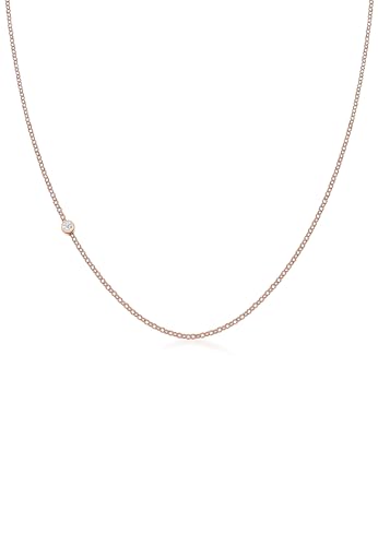 Elli DIAMONDS Halskette Damen Schlicht Basic mit Diamant (0,03 ct.) aus 925 Sterling Silber von Elli