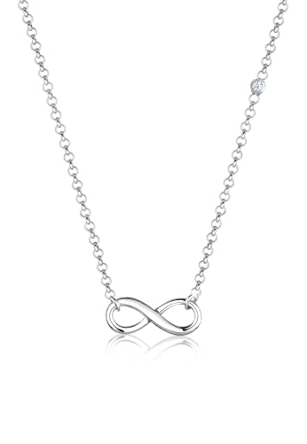 Elli Halskette Damen Infinity Anhänger Unendlichkeit Symbol Trend mit Diamant (0.02 ct.) in 925 Sterling Silber von Elli