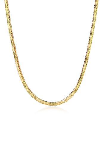 Elli PREMIUM Halskette Damen Schlangenkette Flach Elegant Fischgräte Trend Blogger in 925 Sterling Silber von Elli